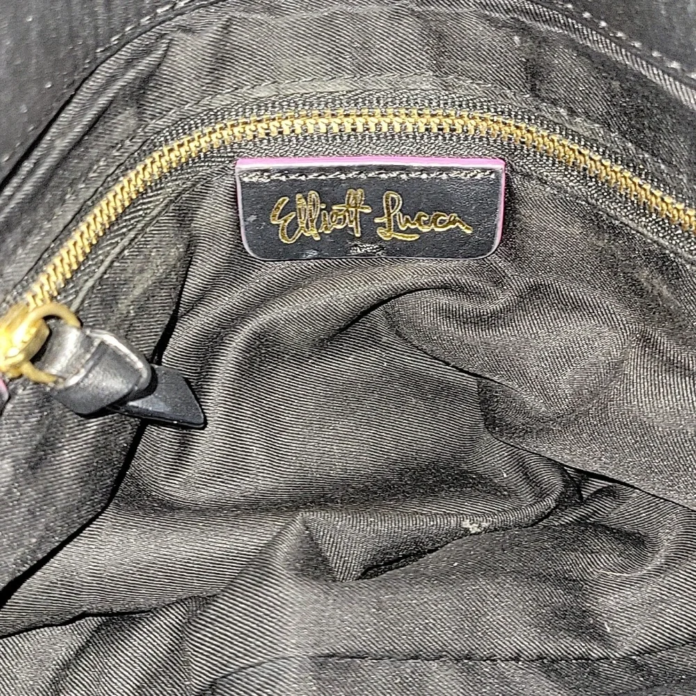 Elliott Lucca Black Leather Satchel with Braided Handles